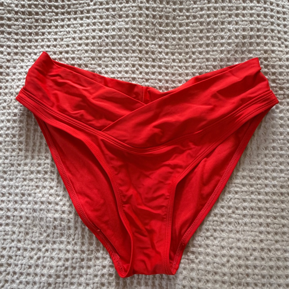 Xhilaration Bold Red Crossover Swim Bottoms